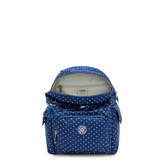 Kipling City Pack Mini Printed Backpack Ryggsekk Blå | NO 1193QM